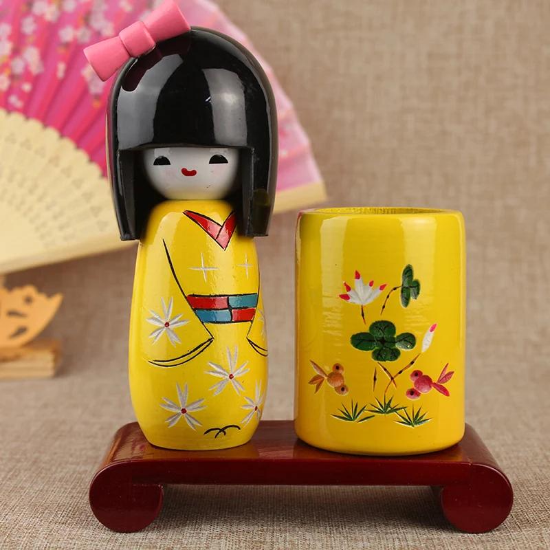 Japanese Puppet Doll Kimono Sakura Cartoon Dolls Home Decoration Cuisine Sushi Restaurant Ornament Girl Cute Desktop Gift 1/3Pcs