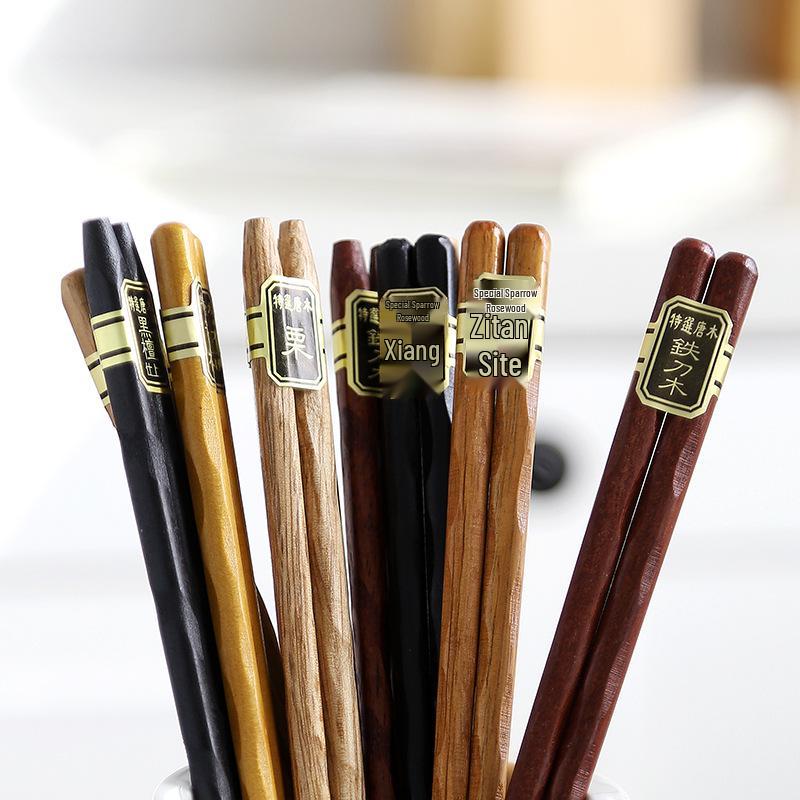 5 Pairs Japanese Wooden Chopsticks Set - Five Colors, Pointed Tip, Gift Box