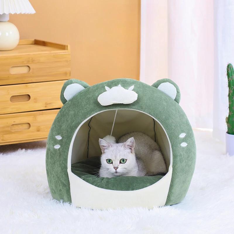 40x40cm Celoroční Univerzální Polouzavřená Vnitřní Roztomilá Kočičí Bouda Jeskyně Malý Psí a Kočičí Domeček Kočičí Postel Pet Příslušenství Kočky Domov