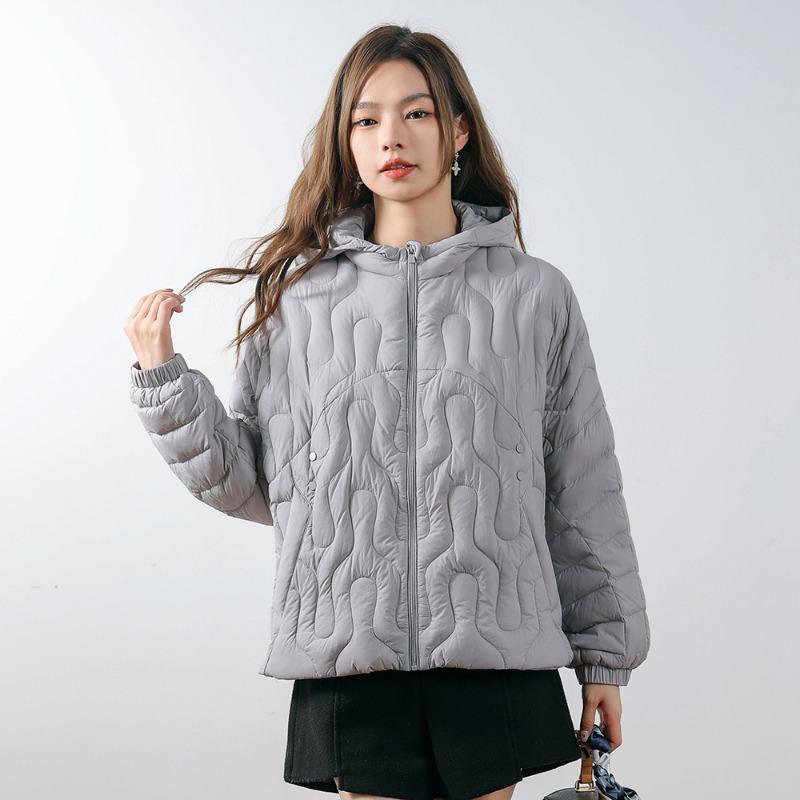 Feather 90 White Duck Down New National Standard Down Jacket Women's Hooded Hooded Fashion Skinny Short Jacket