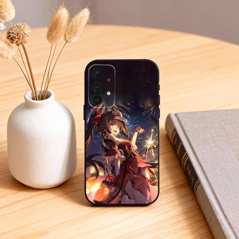 

H-Hanabi H-Honkai Star Rail Sparkle Phone Case For Samsung S25,24,23,22,30,21,10,9,Ultra,Plus,Lite,FE,4,5 G Soft Black Case Samsung S25ULTRA