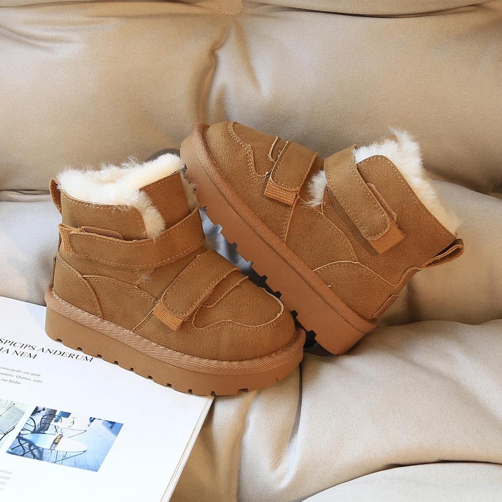 Children's Fur Snow Boots Boys' Plush and Thickened Short Boots Girls' Warm Cotton Boots