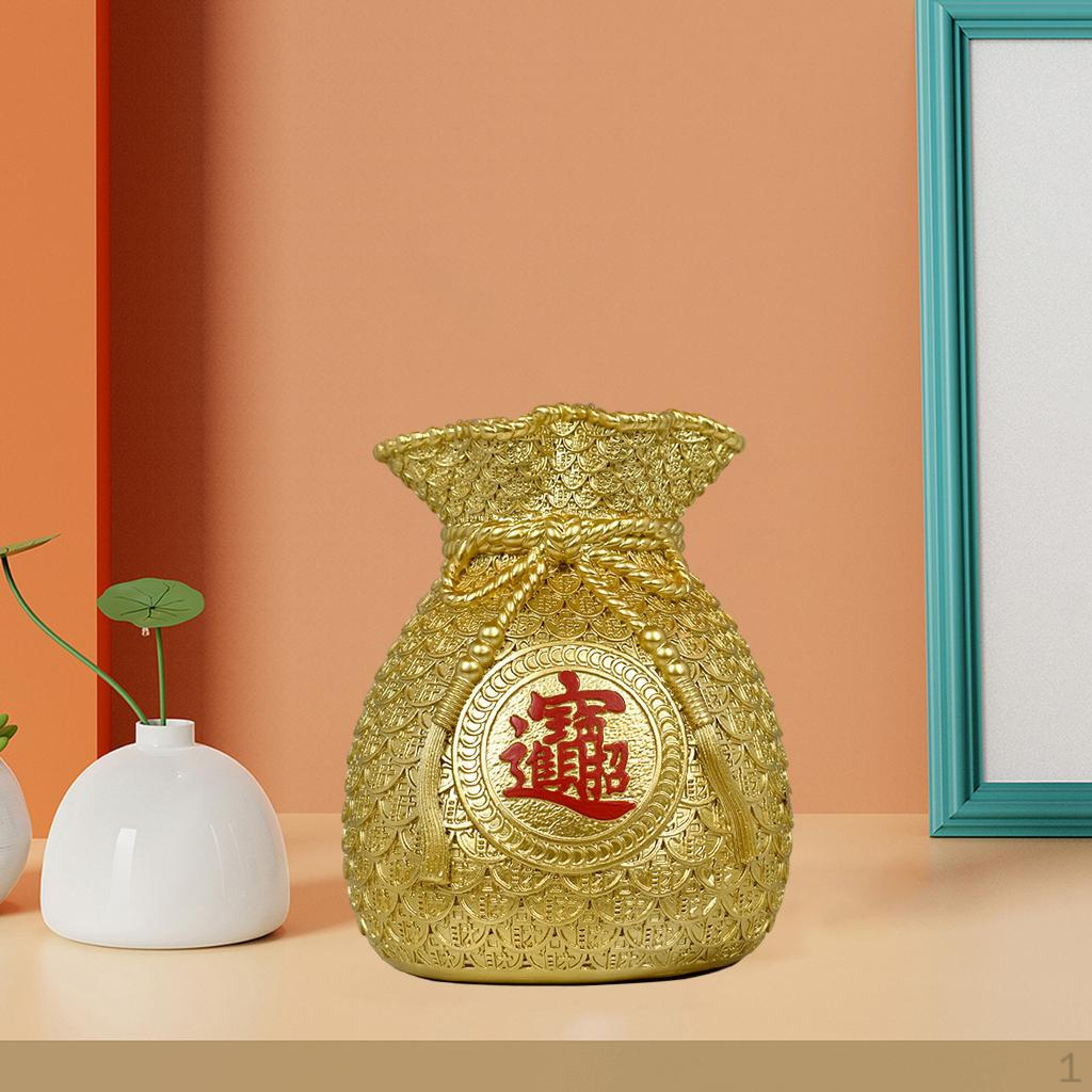 Chinese Flower Vase Shape Piggy Craft Wealth Furnishing Dorm Desktop