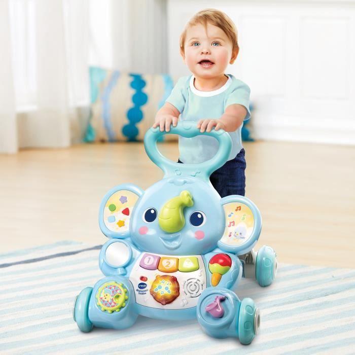Porteur - trotteur vtech baby - éléphanteau trottino - avec frein - bleu