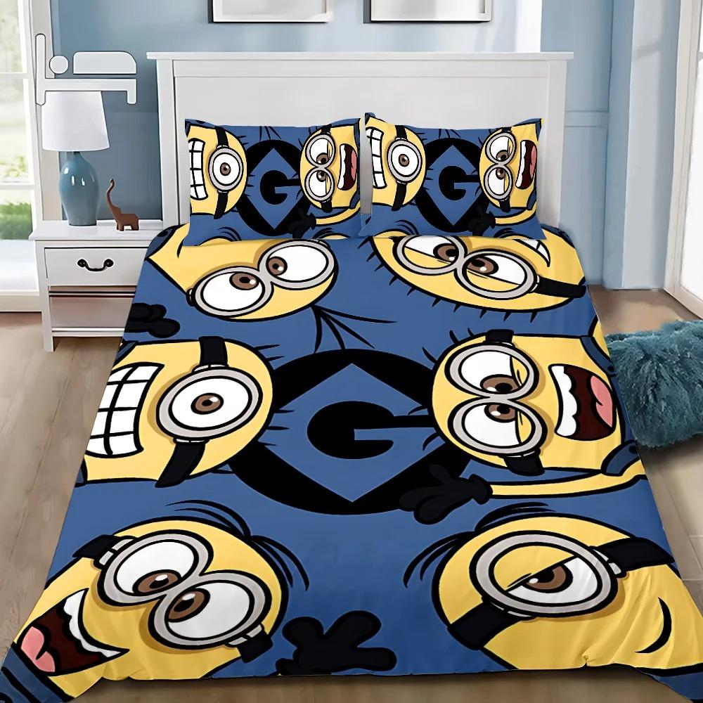 Despicable Me M-Minions Duvet Cover Pillowcase Bedding Set Adult Boy Girl Bedroom Decoration Children Gift Single Double Size