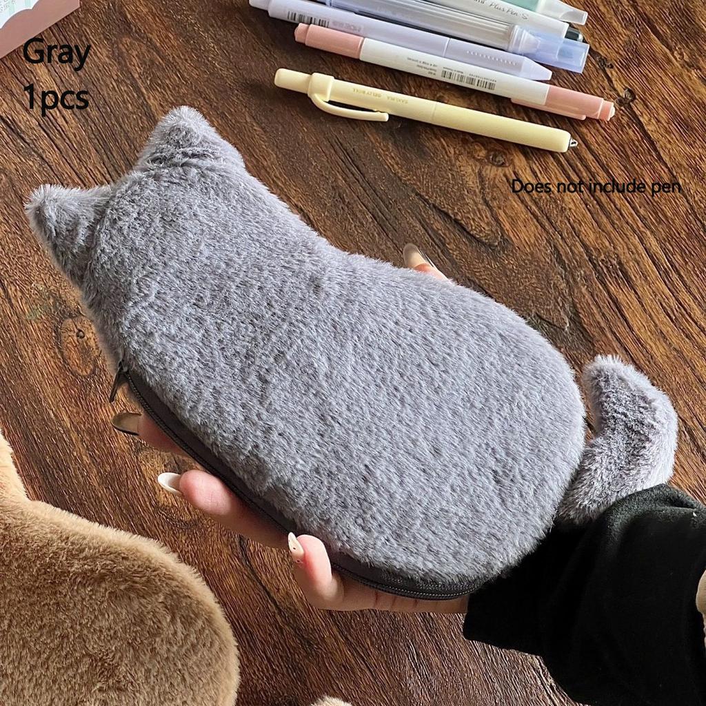 1pcs Cat-Shaped Pencil Case Soft To the Touch Adorably Cute and Lightweight Generous Capacity for Organizing Stationery