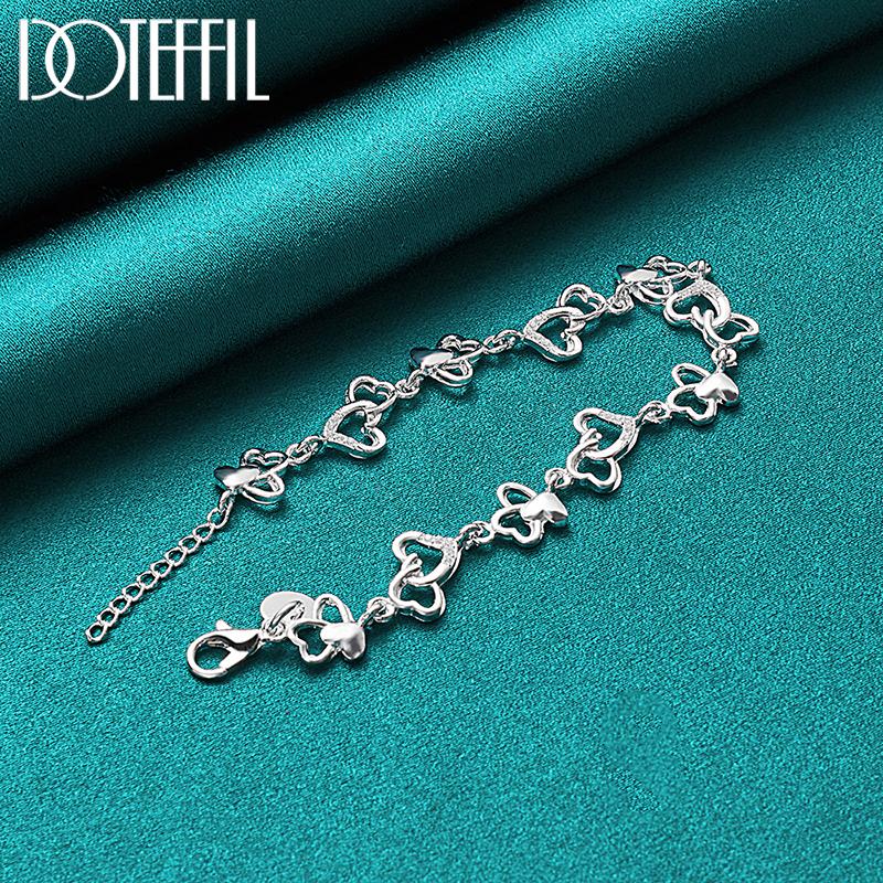 Bracelet d'amour romantique en argent pour femme, cadeau de mariage, bijoux tendance