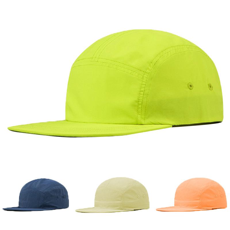 Dairui Unisex 5-Panel Hat Solid Color Lightweight Flat Brim Nylon Baseball Cap Outdoor Sports Sun Protection Football Equestrian