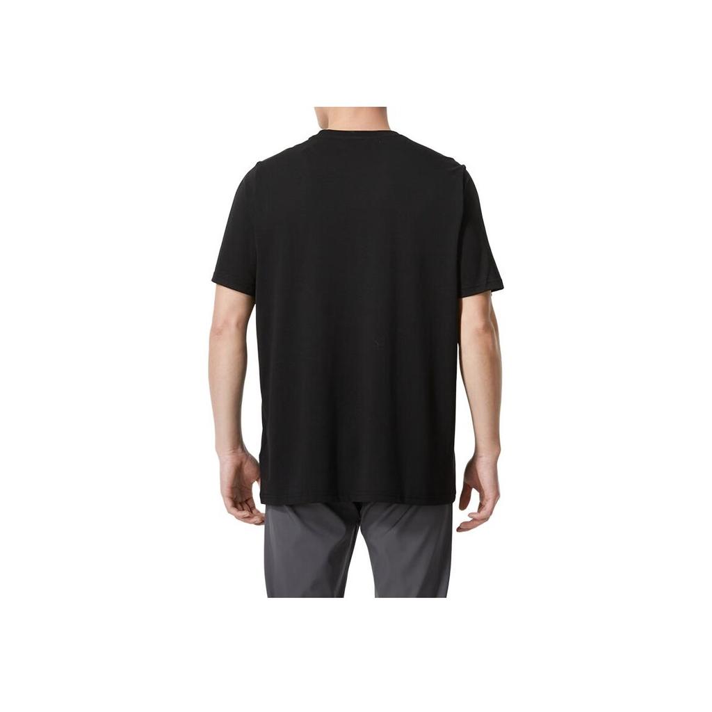 Puma Atmungsaktives bedrucktes Kurzarm-T-Shirt für Outdoor- und Freizeitkleidung Herren Tops Schwarz 624825-01