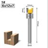 1ks 6mm šablona nástavce oříznutí závěsu Dlabací frézovací bit Přímá fréza pro čištění zapuštěných ořezů Čepová fréza pro zpracování dřeva