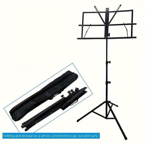 Wittner Tabletop Music Stand, Professional Multi-Purpose Folding Music Stand: Suitable for Guitar, Violin, and Drums, Includes Carrying Bag