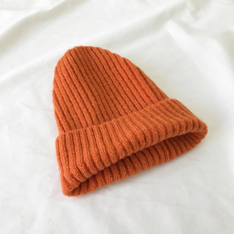 Warm Cotton Comfortable Knit Hat For Winter Versatile Colors Hightop Beanie