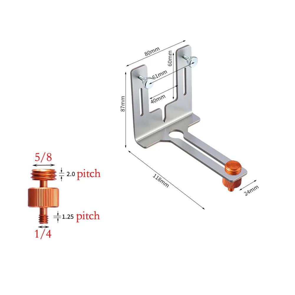 Professional Stainless Steel Level Bracket LBracket with 360 Degree Pivoting Adjustable Mount for Tool Stability