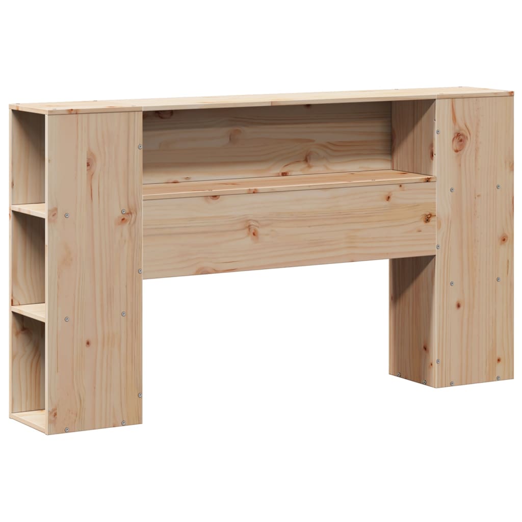 Solid Wood Bed with Shelf Without Mattress 135 x 190 cm Pine Wood