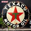 Cartello Metallico da Parete Vintage Texaco Alluminio Piatto Retro Decorazione Stazione di Servizio per Garage Man Cave
