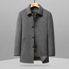 Deebinze Men's Winter Wool Blend Overcoat with Detachable Down Liner