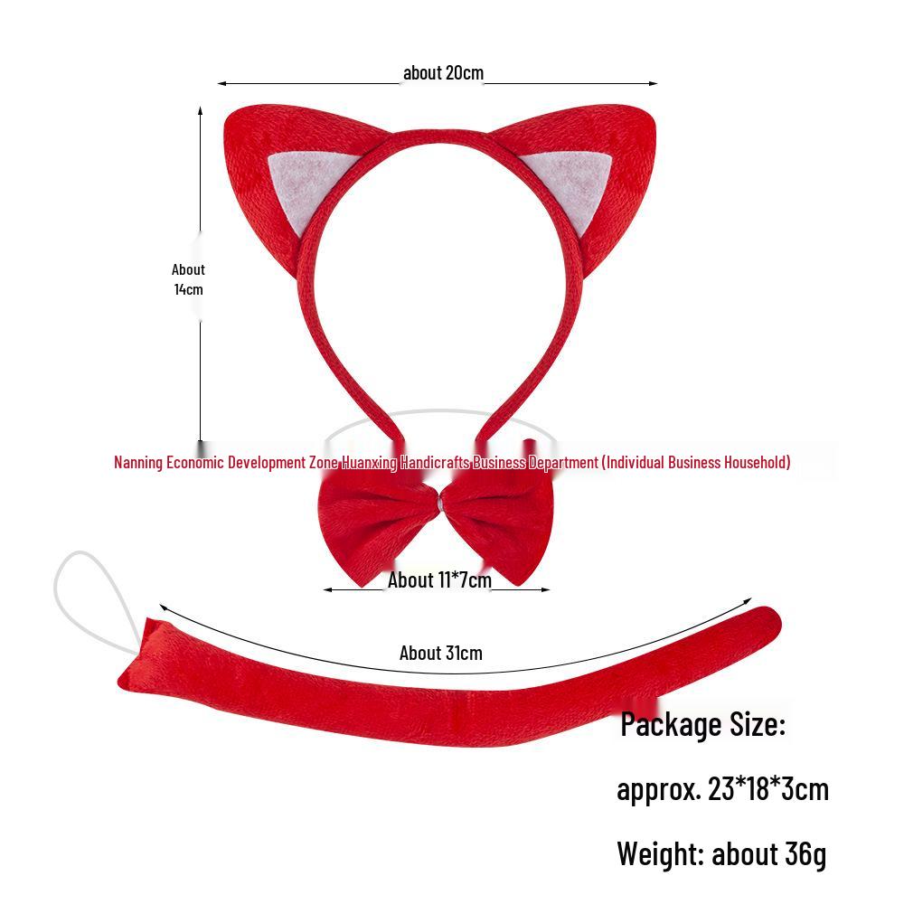 Cross-Border Cute Plush Fox Ears Headband Set for Halloween and Face Washing