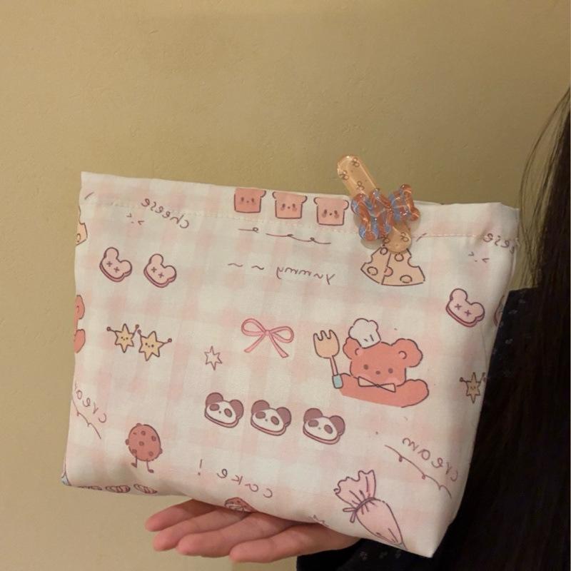 Çizgi Film Kanvas Çanta Anime Kozmetik Çantası Seyahat Portföy Çantası Makyaj Çantası Taşınabilir Düzenleyici El Çantası