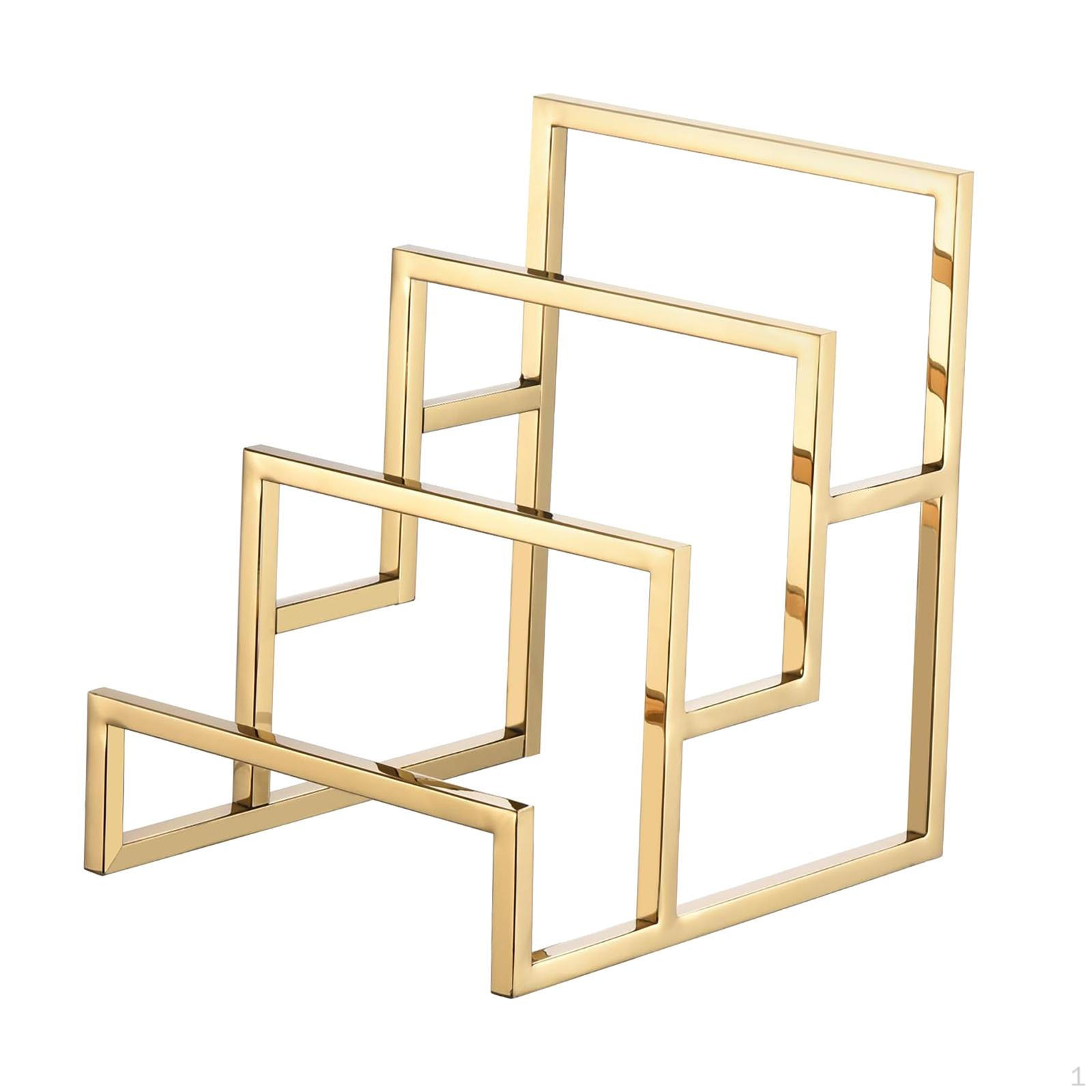 

Holder Display Stand Metal Organizer Stable Neat Workmanship Suitable for 15x18x19cm золотистий