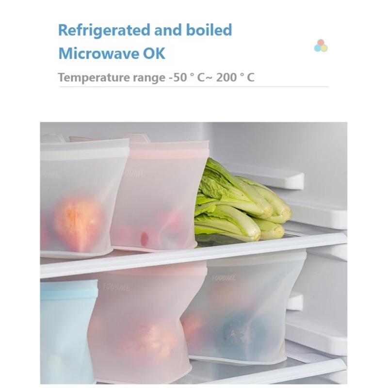 User Friendly Kitchen Storage Bags Made Of Premium Silicone With Airtight Seal Ideal For Leftovers Snacks Meal Preps