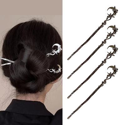 Neue chinesische Haaraccessoires Vintage Mondstein Haarspangen Quaste Metall Haarnadel Haarstäbe Essstäbchen Haaraccessoires Neu