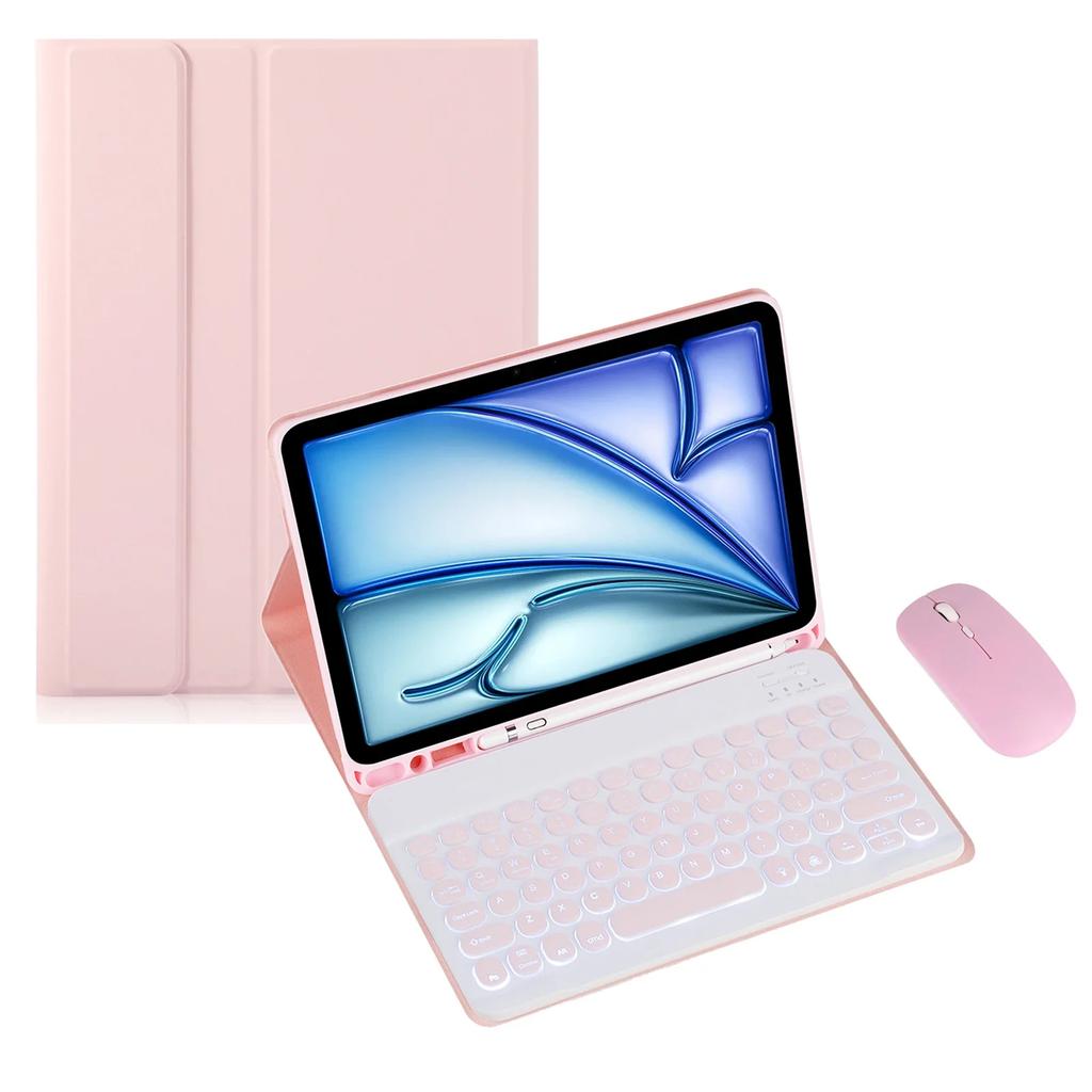 Circular Keyboard Case & Mouse for Samsung Galaxy Tab A8 10.5inch Tablet Spanish/Japanese/Hebrew/Arabic/Ltalian Keyboard Cover