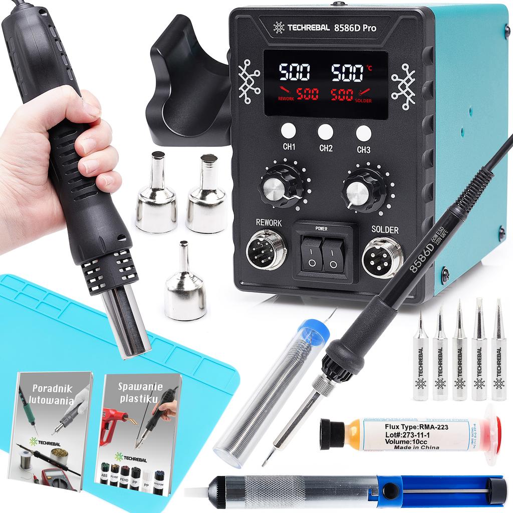 Techrebal 8586D Pro 2-In-1 Soldering Station + Kit23