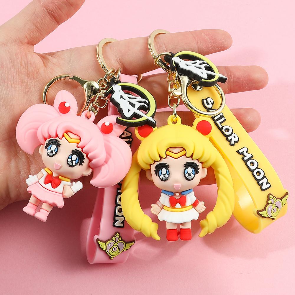 Anime Sailor Moon Schlüsselanhänger Cartoon Niedliche Katzenfiguren Schlüsselanhänger Mars Jupiter Merkur Rucksack Autoschlüsselanhänger Weihnachtsgeschenke