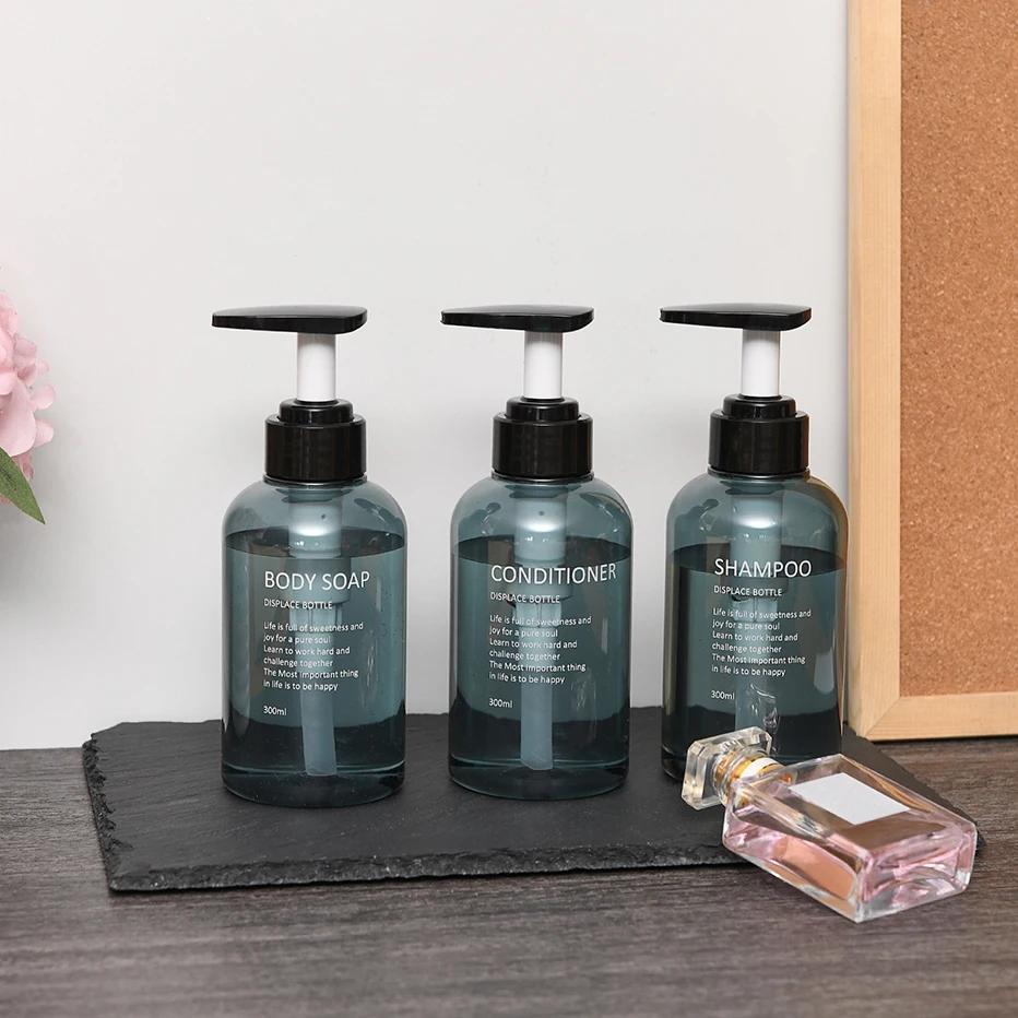 3 stuks 500 ml Herbruikbare Shampoo Conditioner Douchegel Dispenser Bedrukte Letters Badkamer Zeepfles Dispenser Douche Pompfles