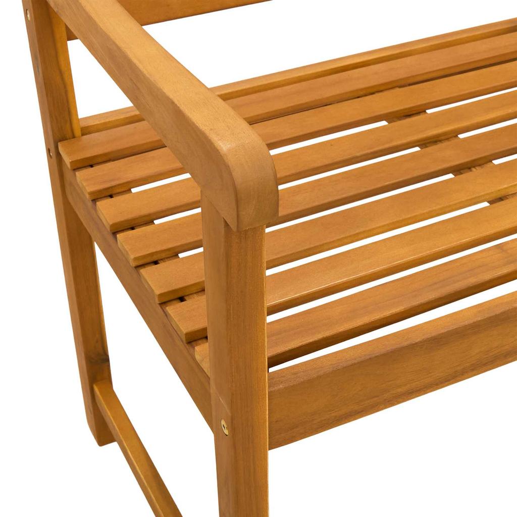 Outdoor Garden Bench Natural 110 x 55.5 x 90 cm Solid Acacia Wood