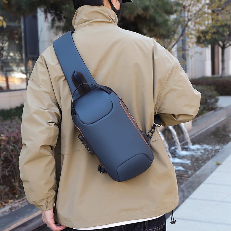 Men Crossbody Casual Chest Pack Material Anti Theft Features Daily Commute Bag