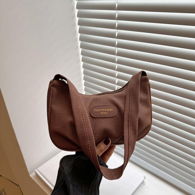 

Niche casual solid color new summer shoulder armpit bag high-end trend and crescent bag коричневый