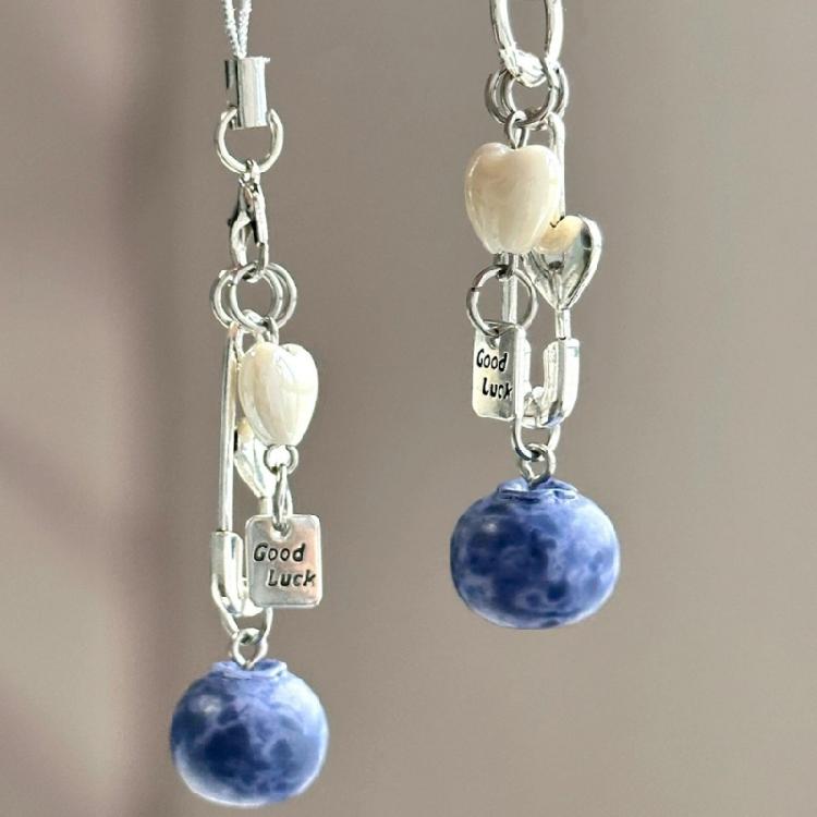 Mobile Safety Strap/Keychain for Commuters Blueberry Pendant Phone Lanyard Women Bag Accessory for Everyday Use