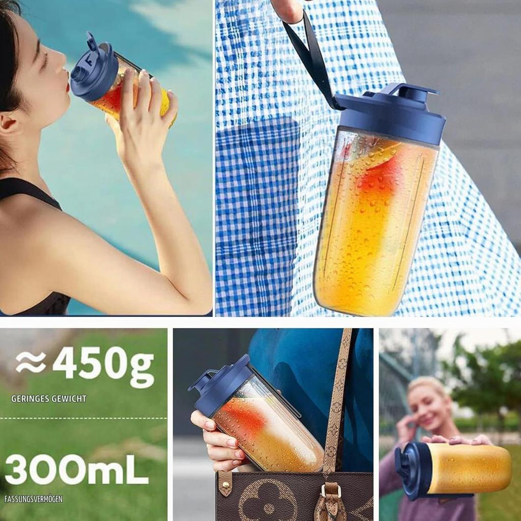 Mini Blender for Milkshakes and Smoothies, USB Rechargeable 6-Blade Fruit Juice Cup, Portable Mixer for Kitchen, Travel, Outdoor and Sports