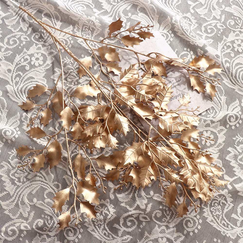 DIY Photo Props Golden Christmas Maple Leaf Fake Flower Artificial Flower Christmas Decoration Artificial Plants