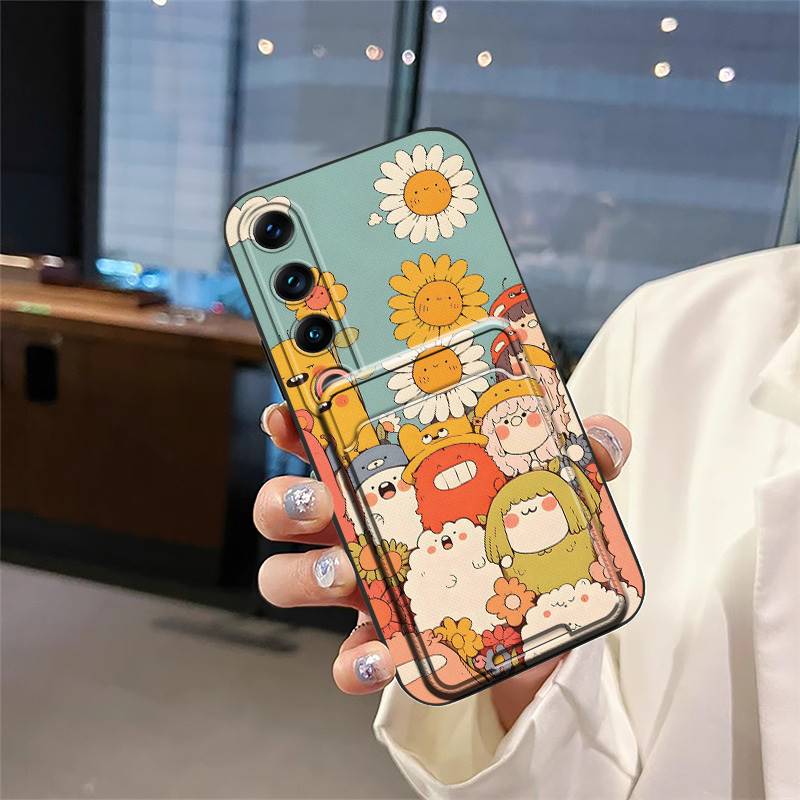 Back Cover Shockproof Phone Case For Meizu 21 Pro Card bag Waterproof TPU Cartoon Anti-dust Full wrap Anti-knock Cute