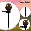 Outdoor Solar Pathway Light Garden Stake Animal Statue Ornament Landscaping Lamp Owl Figurine Warm