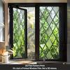 Geometric Window Film Rhombus Pattern Privacy Film Stained Glass Art Static Cling Sun Blocking Decal for Home Office Windows Glass Doors