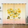Curtain Sunflower Pattern Sunshade Digital Printing Blackout Curtain Punching