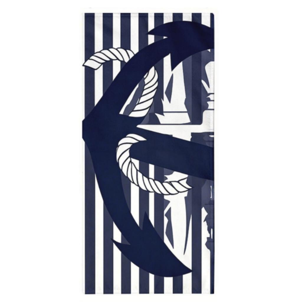 Nautical Anchor Beach Towel Unisex Absorbent Portable for Pool Beach Diving Surfing Camping Summer Essential Gift