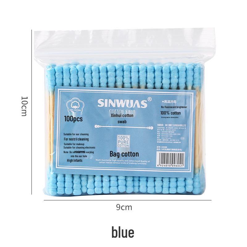 Dual-Tip Disposable Cotton Swabs for Ear Cleaning, Makeup Removal, and Hygiene
