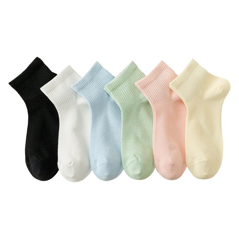 Bai Mian Socks, Boneless Spring and Summer Mesh Short Socks, Mid-calf Socks, Sweat-absorbing Women's Summer Thin Socks