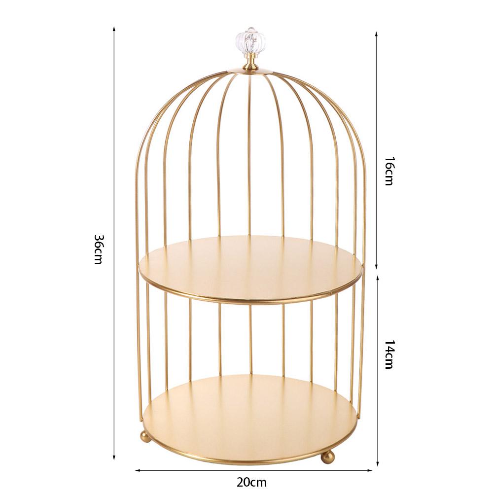 Easy to Clean Bird Cage Jewelry Rack Cake Stands Large Capacity Iron Storage Holder Rust-proof Waterproof Desktop Display Stand