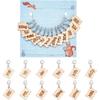 NBEADS 12 Pcs 12 Styles Wood Rectangle Stitch Markers with Lobster Clasp, Knitting Crocheting Accessories for Direction Guidelines