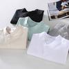 Beach Summer Tops Male Japanese Style Cotton Linen Short Sleeve Shirt Stand Collar Green Shirts for Men Breathable Clothing