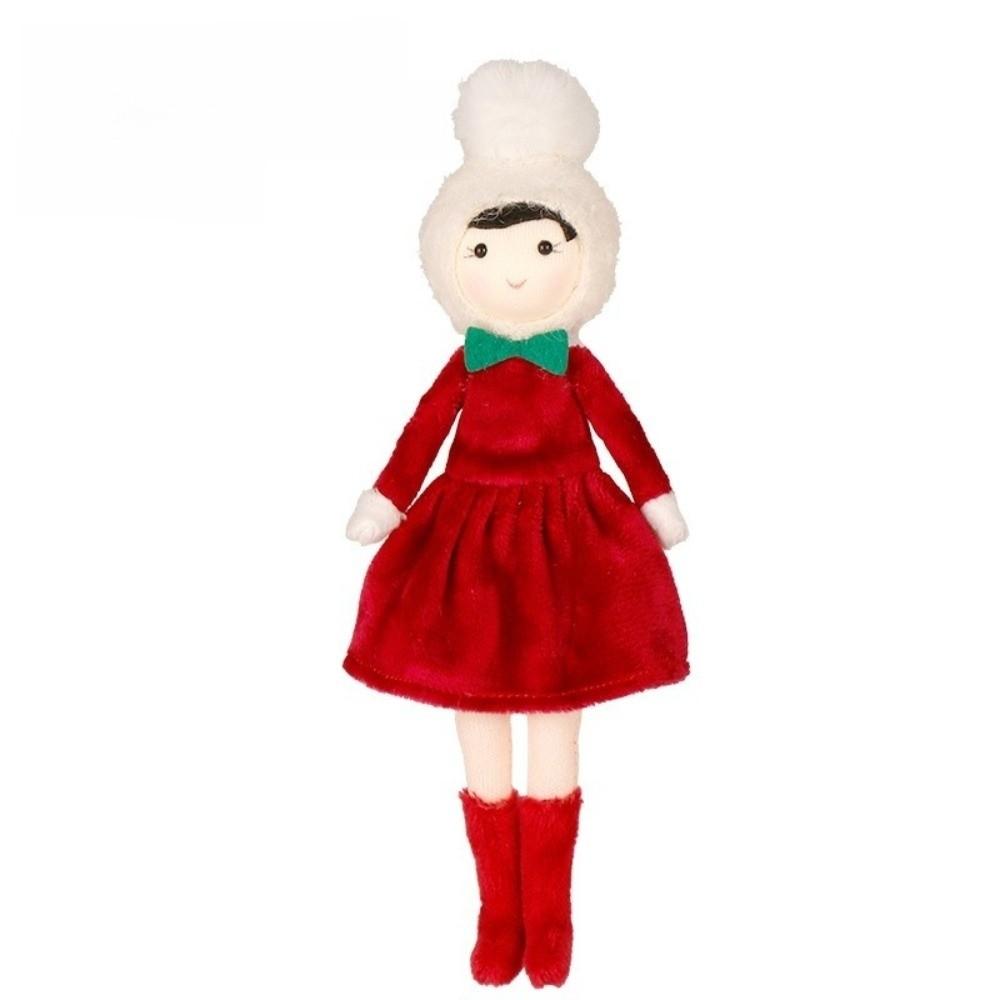

Little Girl Doll Xmas Tree Hanging Ornament Plush New Year Decoration Cute Xmas Pendant червоний