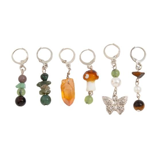 6 ks/sada Dámské sponky do vlasů Sada Houby Motýli Korálky Střapec Přívěsek Vlasové sponky Dekorativní vlasové doplňky