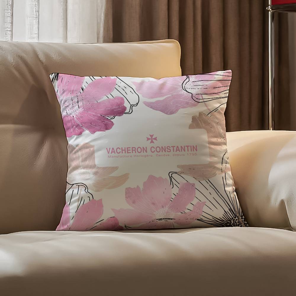 Fashion V-Vacherons C-Constantin Pillow Case Anti-dustmite Pillowcase Invisible Zipper Silky Short Plush Sofa Cushion Cover