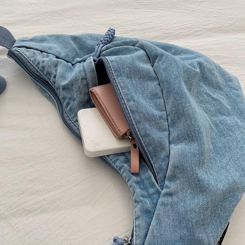 Light Denim Small Bag Women's Shoulder Crossbody Bag Commuter Dumpling Bag