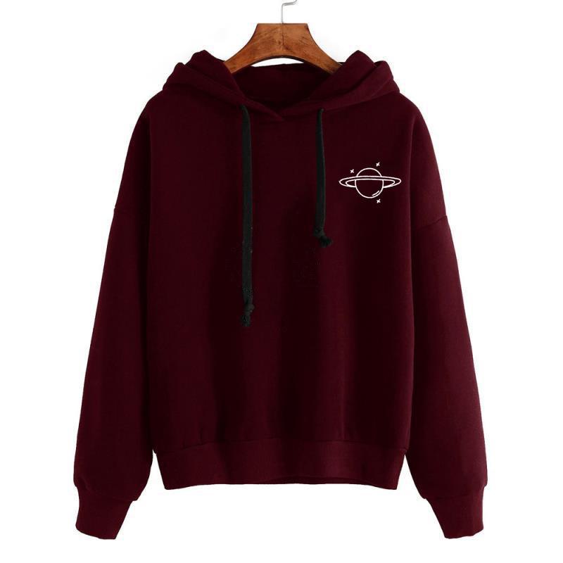 Amazon Cross-border Autumn and Winter European and American Hooded Pullover Printed Sweater Wish Multi-colored Top Women's Sports Clothes